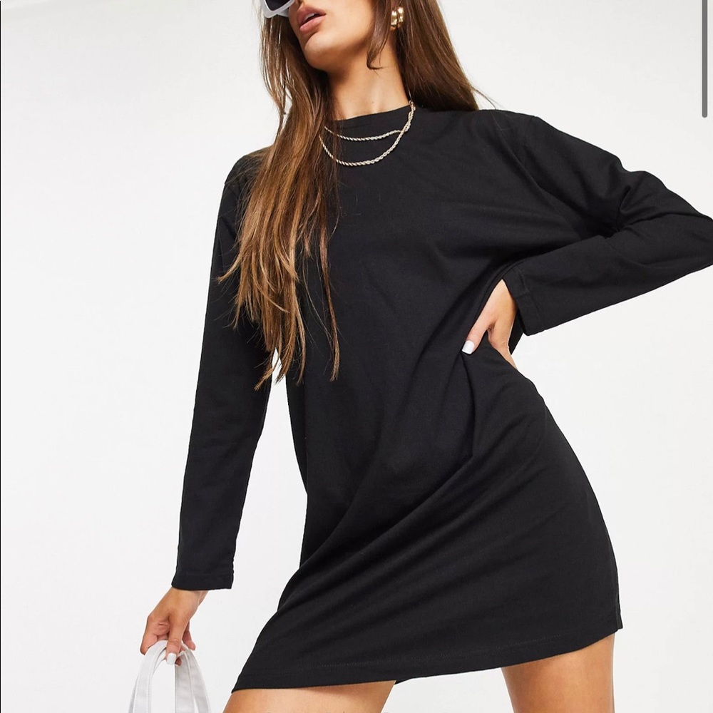 Missguided basics long sleeve T-shirt dress